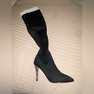 Suede knee high boots